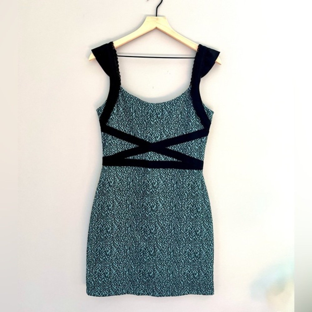 FREE PEOPLE blue leopard print mini dress. NWT. Medium.